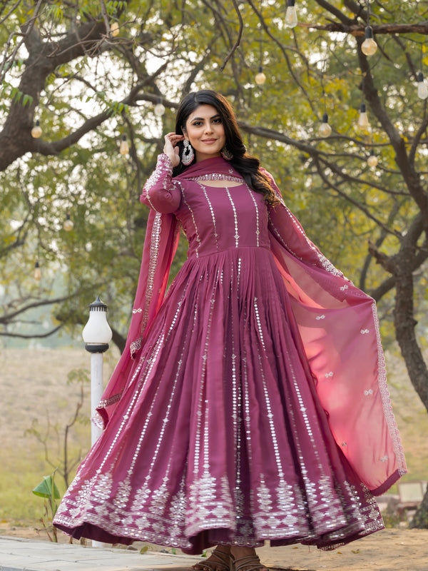 Mirror Work Georgette Lehenga