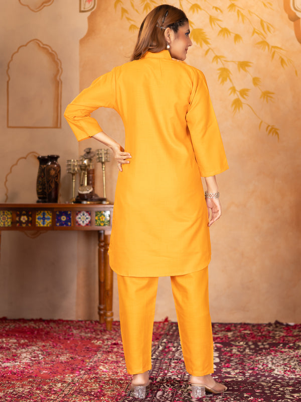 Floral Embroidered Shirt Collar Co-ord Sets