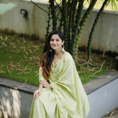 Chanderi Silk Suit Set With Real Mirror Style