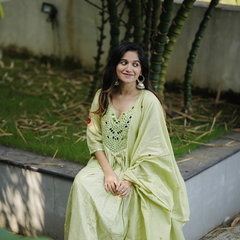 Chanderi Silk Suit Set With Real Mirror Style