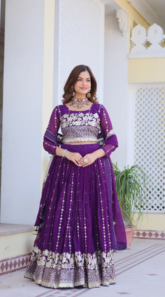 Floral Sequin Embroidered Lehenga
