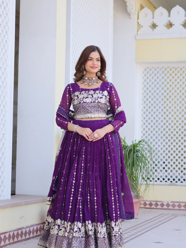 Floral Sequin Embroidered Lehenga