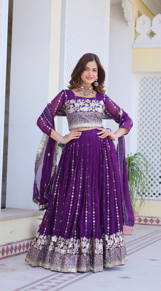Floral Sequin Embroidered Lehenga