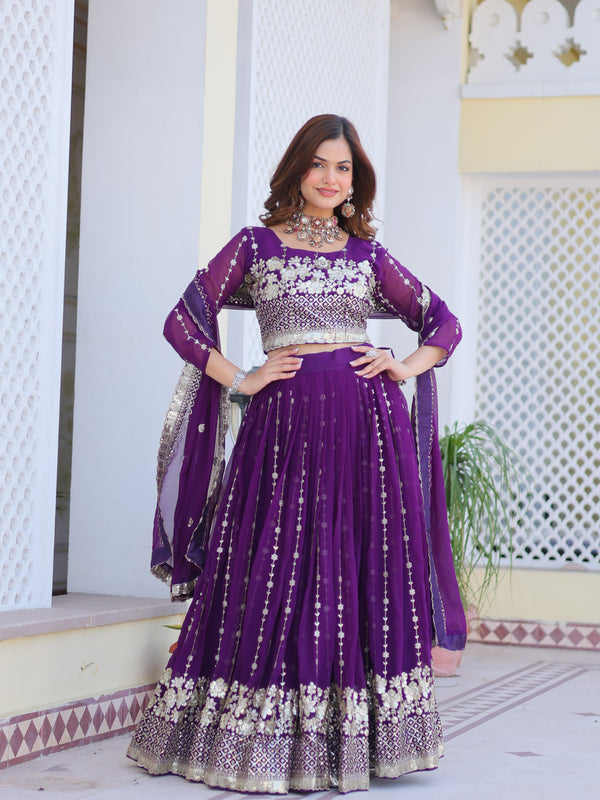 Floral Sequin Embroidered Lehenga