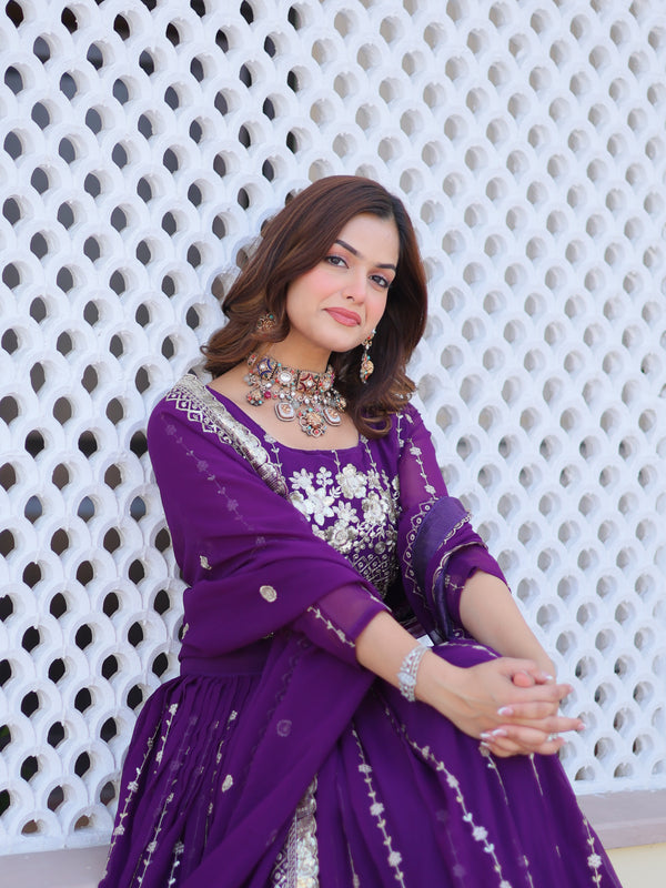 Floral Sequin Embroidered Lehenga