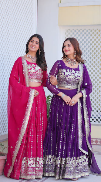 Floral Sequin Embroidered Lehenga