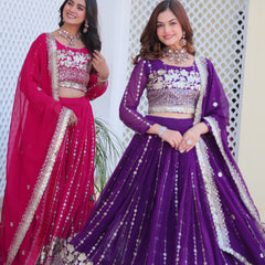 Floral Sequin Embroidered Lehenga