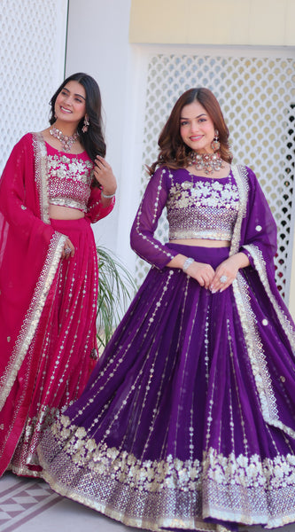 Floral Sequin Embroidered Lehenga