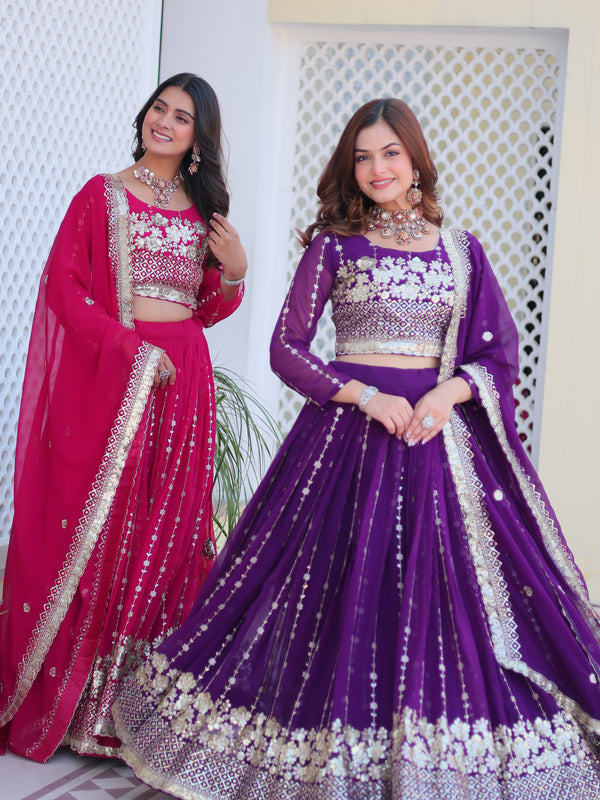 Floral Sequin Embroidered Lehenga