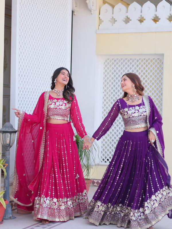 Floral Sequin Embroidered Lehenga