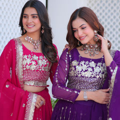 Floral Sequin Embroidered Lehenga