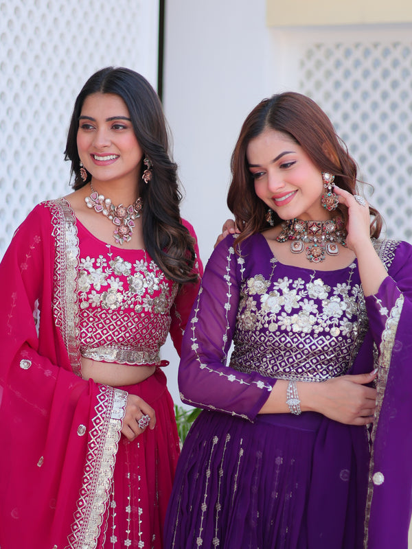 Floral Sequin Embroidered Lehenga