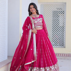 Floral Sequin Embroidered Lehenga
