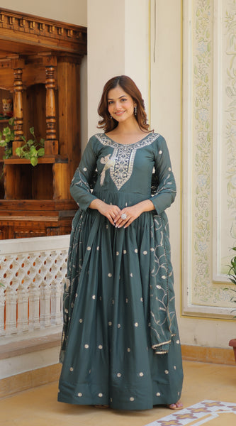 Bead Moti Embroidered Lehenga