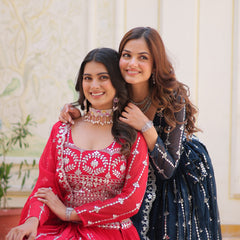 Mirror Embroidered Georgette Lehenga