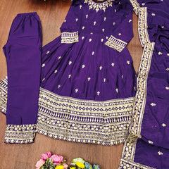 Chinon Gown with Heavy Sequence Embroidery