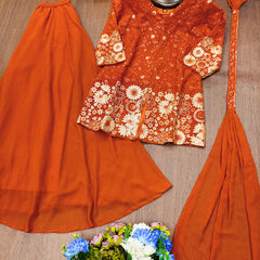 Fox Georgette Embroidery plazo suit
