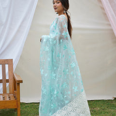 Pure Organza Silk Embroidered Work Saree