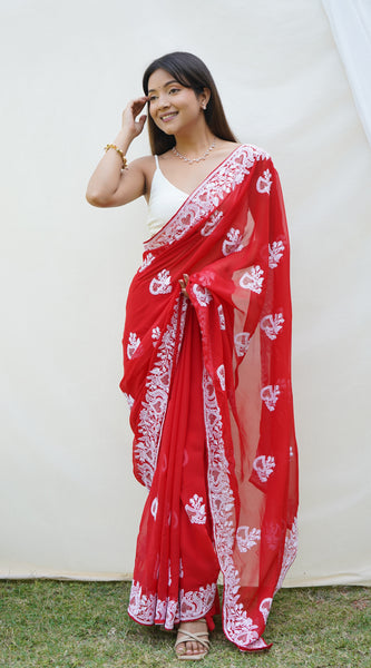 Bollywood Heavy Georgette Saree with Embroidery work
