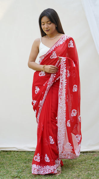 Bollywood Heavy Georgette Saree with Embroidery work