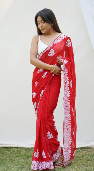 Bollywood Heavy Georgette Saree with Embroidery work
