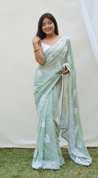 Heavy Georgette Saree with Embroidery work