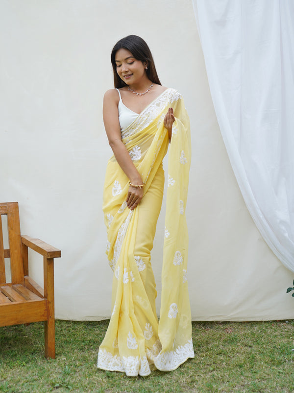Heavy Georgette Saree with Embroidery work