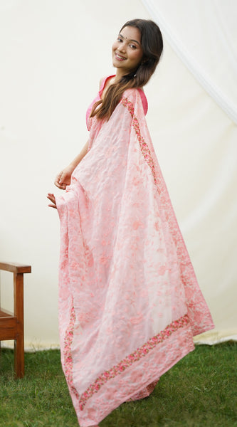 Embroidered Pure Georgette Saree