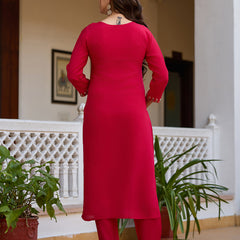 Fuchsia Pink Embroidered Festive Dresses