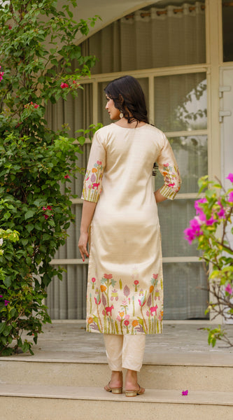 VISCOSE ASAM SILK WITH EMBROIDDARED BEADS WORK
