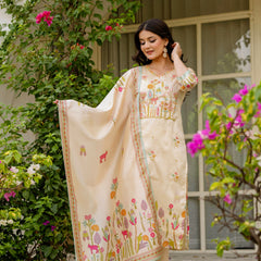 Viscose Assam Silk And Embroidared Beads Work Dresses