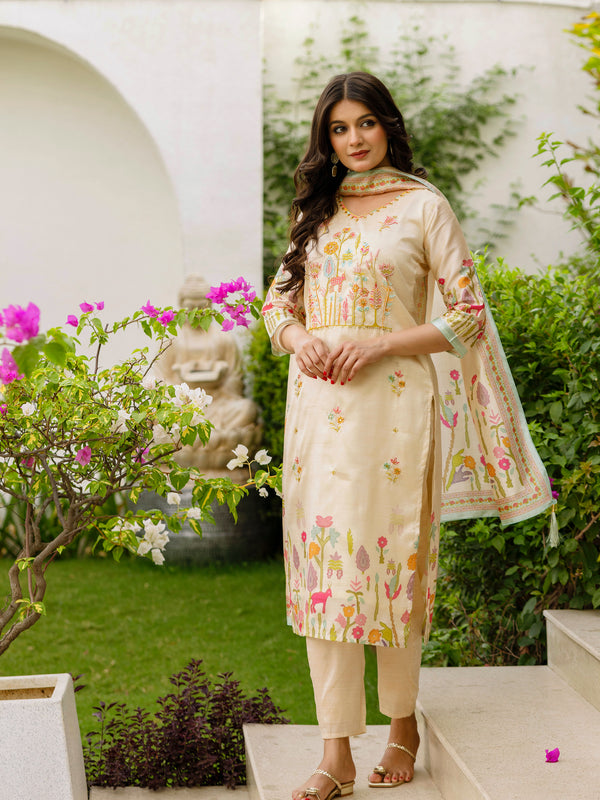 Viscose Assam Silk And Embroidared Beads Work Dresses
