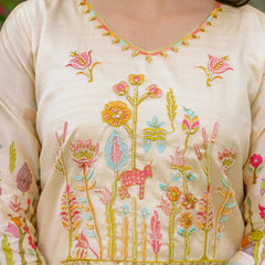 Viscose Assam Silk And Embroidared Beads Work Dresses