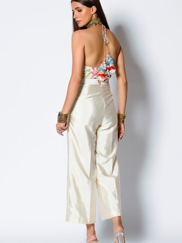 Ivory Floral Cape Indo Western