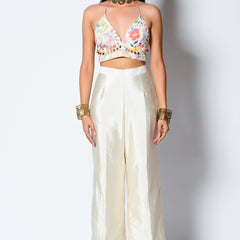 Beautiful Shoulder Strap Top With Lehenga