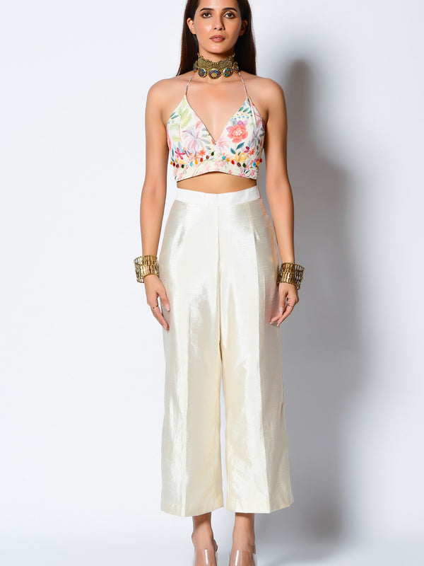 Ivory Floral Cape Indo Western