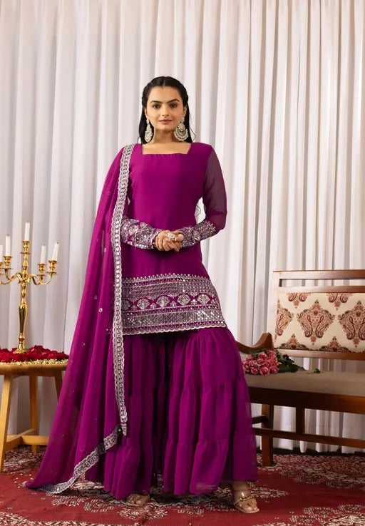 Stylish Teal Designer Indo Western