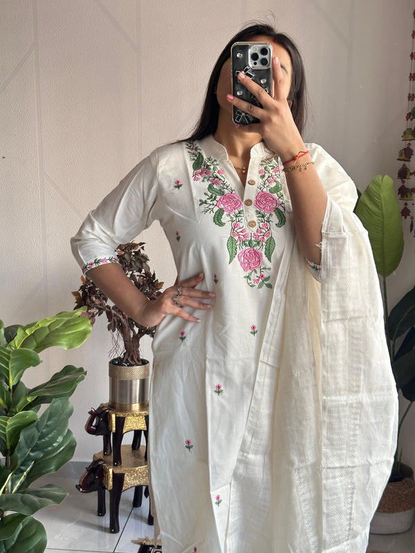 Khadi Cotton Embroidery Dresses