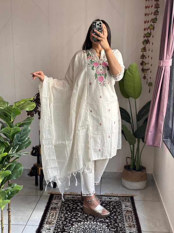 Khadi Cotton Embroidery Dresses