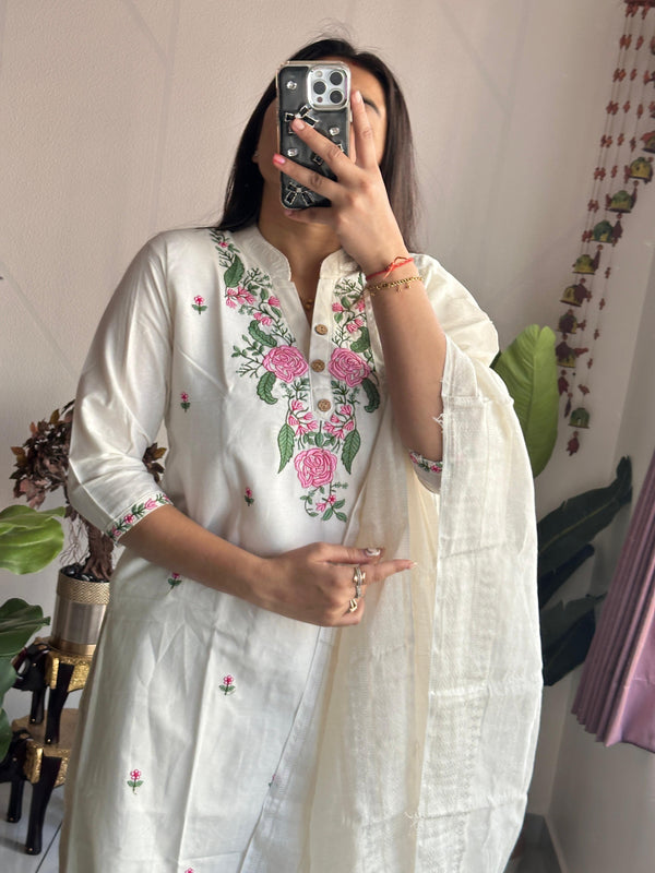 Khadi Cotton Embroidery Dresses
