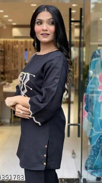 Black Embroidered Co-Ord Sets for Women