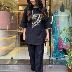 Black Embroidered Co-Ord Sets for Women