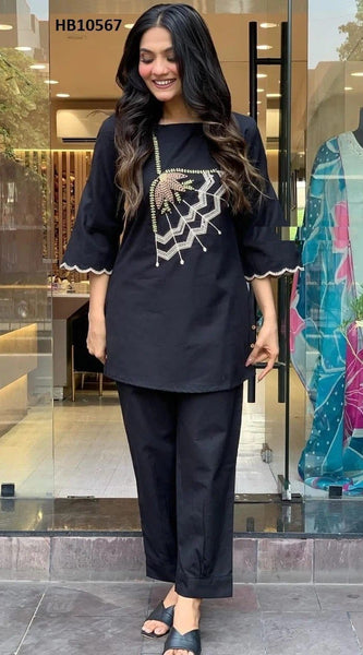 Black Embroidered Co-Ord Sets for Women