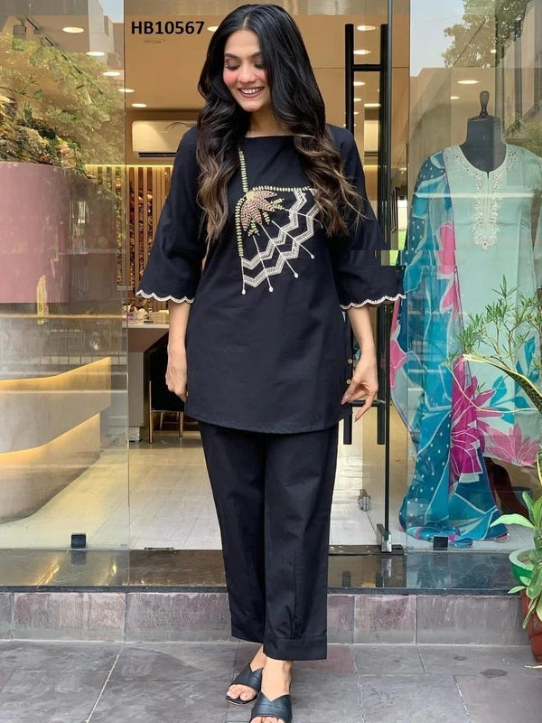 Black Embroidered Co-Ord Sets for Women
