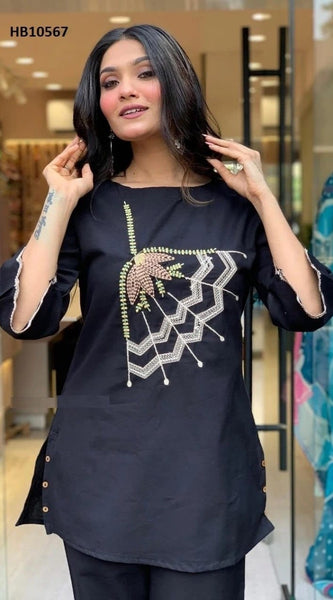 Black Embroidered Co-Ord Sets for Women