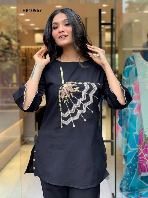 Black Embroidered Co-Ord Sets for Women