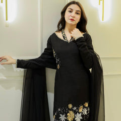 Natural Crep Silk Top-Bottom And Dupatta Set Fully Stitched Dresses