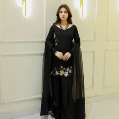 Natural Crep Silk Top-Bottom And Dupatta Set Fully Stitched Dresses