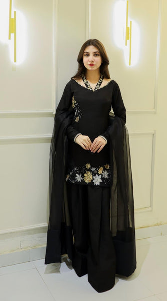 Natural Crep Silk Top-Bottom And Dupatta Set Fully Stitched Dresses