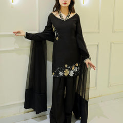 Natural Crep Silk Top-Bottom And Dupatta Set Fully Stitched Dresses